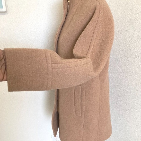 J. Crew City Wool Blend Camel Pea Coat Classic Preppy size 4 style AB945 - Picture 10 of 17